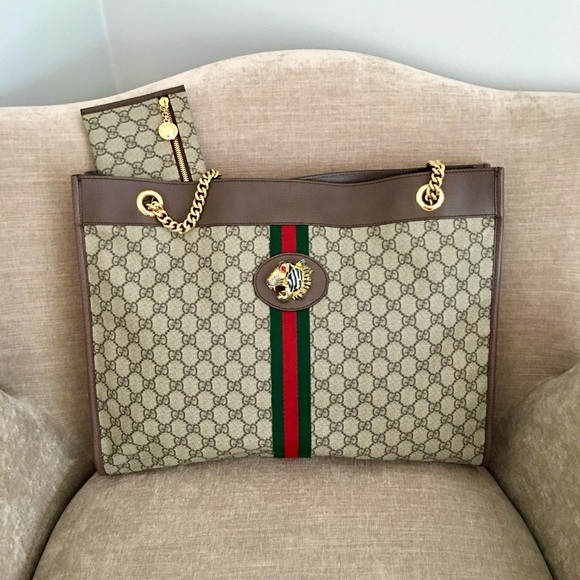 Authentic Gucci Rajah large tote bag brown monogram coated canvas - Picture 3 of 15